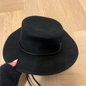 Madewell Black Braided 100% Wool Braided Hat